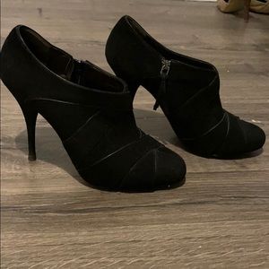 Miu Miu black suede ankle booties